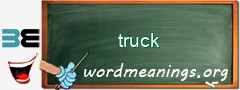 WordMeaning blackboard for truck